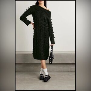 NWT FARM RIO cable-knit off shoulder sweater dress